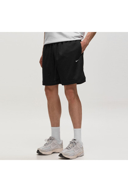 mesh erkek siyah spor şort - çift kat kumaş nefes alabilir rahat tasarım - DQ4900-010