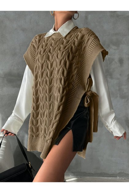 Stylish Solid Color Stand Collar Vest for Women - Adjustable Lace-Up Spring Summer Fall Casual