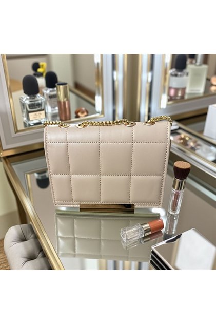 Quilted Shoulder Women's Bag with Gold Chain