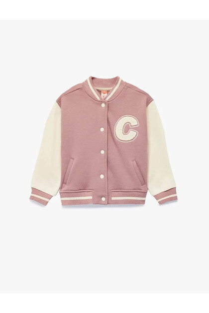 Bomber College Pink Baby Girl Jacket 6Wmg60004Ak
