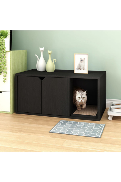 furnox Purrfect Kedi Tuvaleti Mobilyası Siyah - Fiyatı, Yorumları