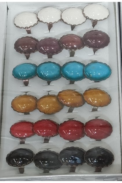 China's Colorful Stone Copper Color Ring