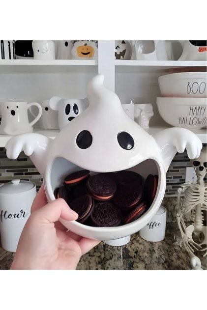 Halloween Temalı Dekoratif Hayalet Şekerlik / Sunumluk