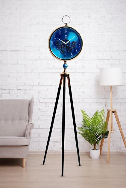 Premium Vintage Tripod Foot Clock Adjustable Wooden Stand Antique Style Decorative Standing Clock