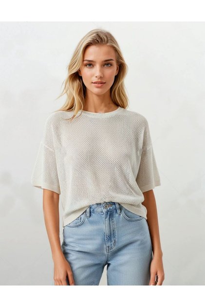 Regular Fit T-Shirt with Sleeve Detail Ag-Y64001Wyz