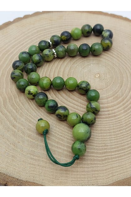 Jade Stone Royal Quality 33-Piece Special Design Prayer Beads 8mm (8172)