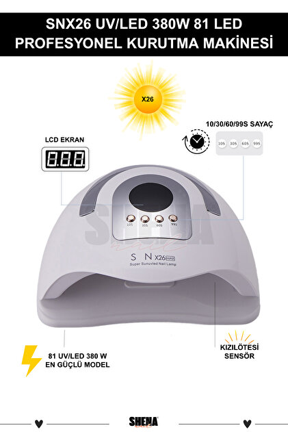Shena SN x26 UV/LED Tırnak Kurutucu 81 Led 380W - Protez Tırnak