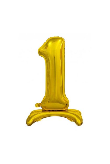Gold Color Number Foil Balloon with Stand 75 cm - 1