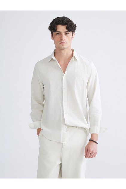 Ozmarka New Season Regular Fit Long Sleeve Poplin Men's Shirt