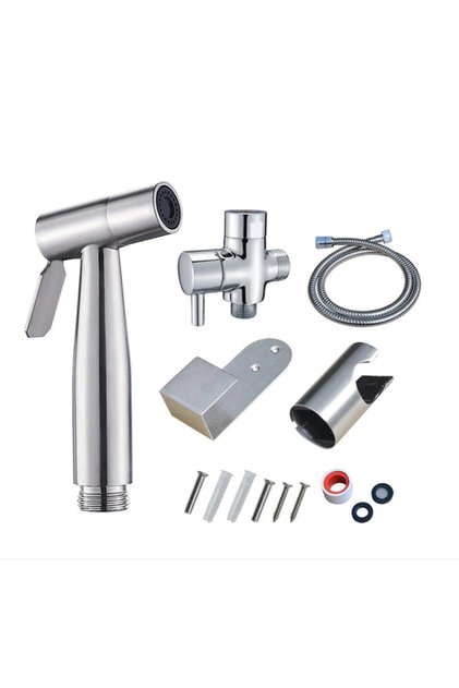 Set de duș pentru igienă intimă, funcție bideu, furtun flexibil + baterie + pulverizator bideu