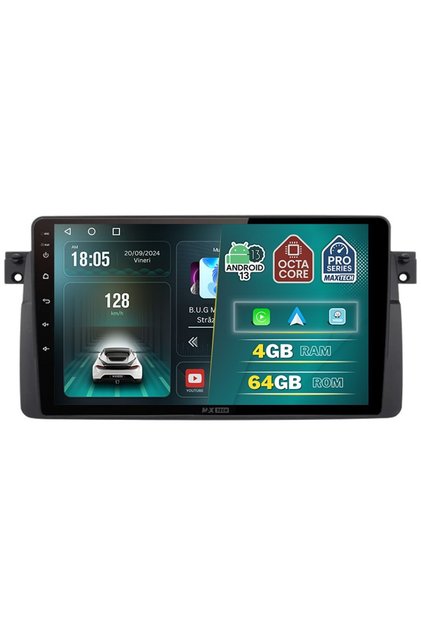 Navigatie BMW Seria 3 E46 (1998-2006) dedicata, 4 GB Ram 64 GB Rom OctaCore, Carplay