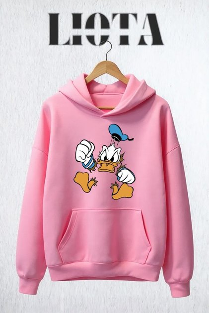 Duck Printed Oversize Cotton 3 Thread Sweatshirt