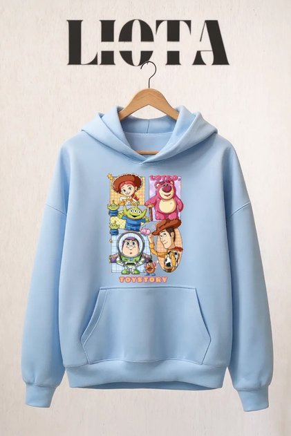 سويت شيرت قطني كبير الحجم مطبوع عليه Toy Story مكون من 3 خيوط
