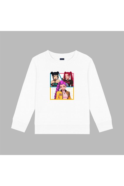 Kpop Demon Hunters Hunterix Zoey Rumi Mira Printed 3-Thread Sweatshirt (4-13 Years) - Huntr/X