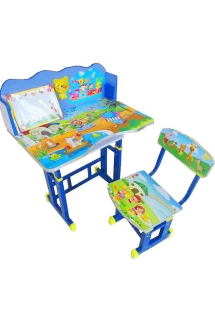 Παιδικό Γραφείο με Διαδραστικά Παιχνίδια Novokids™ My Little Desk, 70X44X67 cm, Μεταλλικό Σκελετό, Μπλε