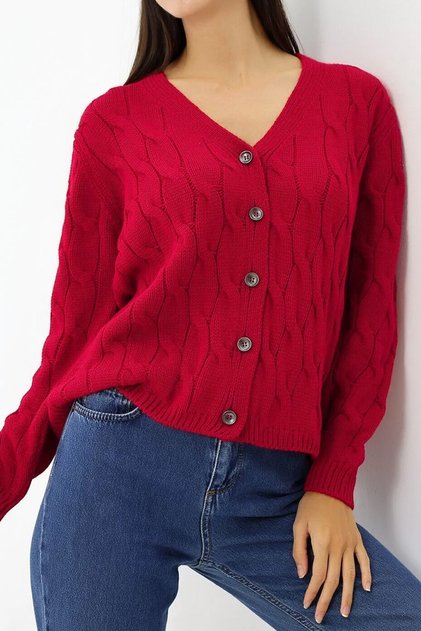 Women's Buttoned Hair Knit Sweater Cardigan