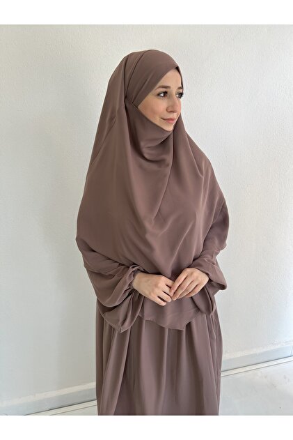 Two-Layered Sufle & Robali Dress Set Medi̇ne Silk Tesettür Dress
