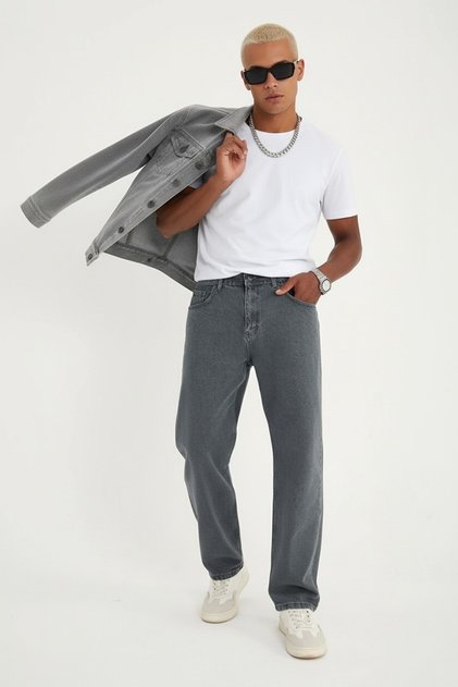 100% Cotton Oversize Baggy Jeans - Vintage Style