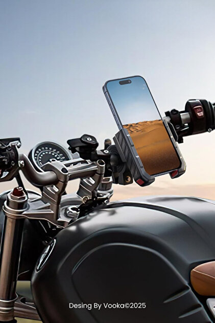MO DOU Titreşim Önleyici 360° Motosiklet Telefon Tutucu – Gidon