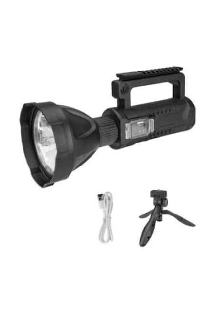 Lanterna OneTech, cu maner si trepied, Negru, ABS, raza de actiune 500 m, 1000 lm, cu acumulator, 40
