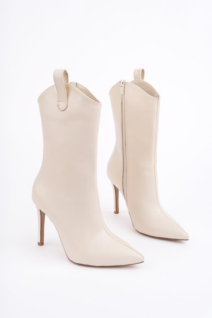 Rose-1205 Zippered Thin Heel Boots
