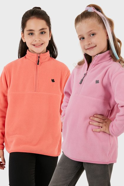 Soft Textured Zippered Stand Collar Ribbed 2-Pack Fleece Children's Polar 5905002S2