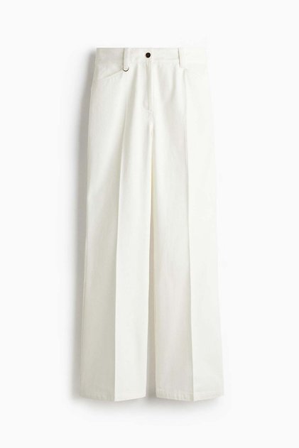 Flared twill trousers