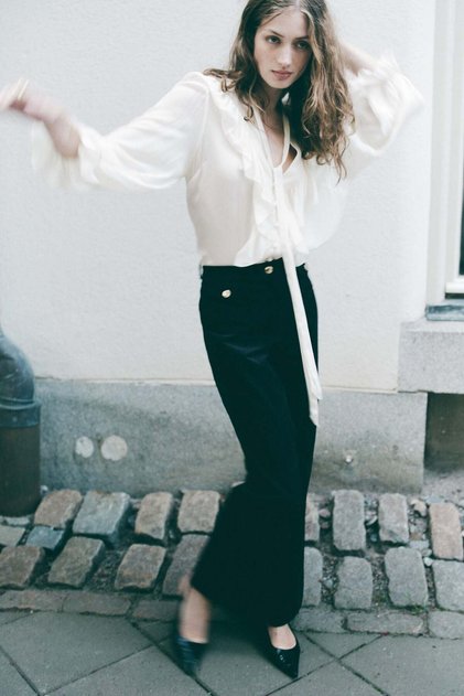 Flared velvet trousers