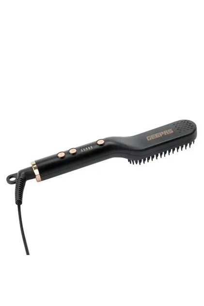 Hair Straightening Brush With Hang Loop- Black