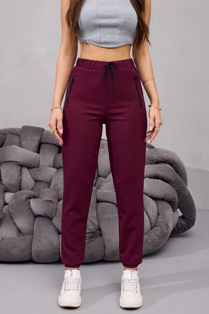 Damen-Jogginghose mit hoher Taille aus bequemem Lycra-Gewebe und elastischem Bund