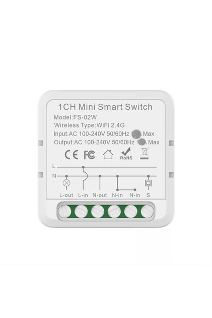 Mini Releu 1 Canal inteligent Wi-Fi, programabil, Compatibil cu app @SmartWiz