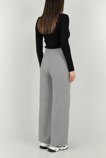 Kadın Triko Kumaş Beli Lastikli Bol Paça Pantolon Standart Beden (38 46 )