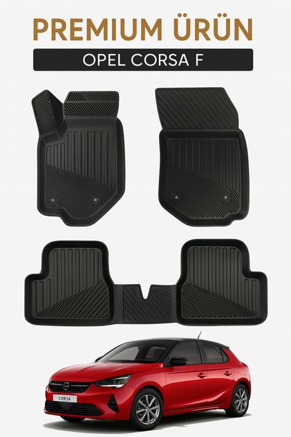 Opel Corsa F Uyumlu 3D Oto Paspas Premium