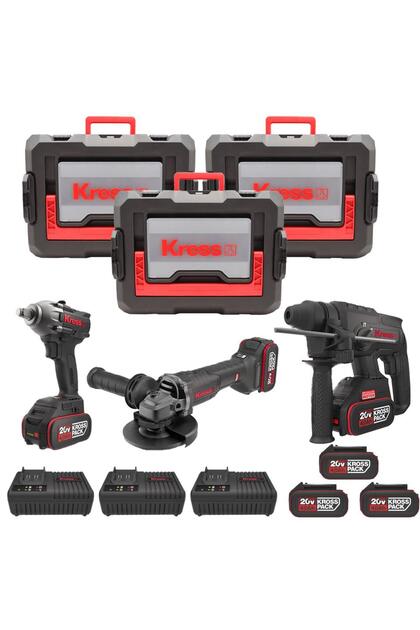KRKS1 KUB30.2 + KU390.4 + KUH10.2 20Volt/4Ah. 6 Adet Akülü Profesyonel Kombo Set