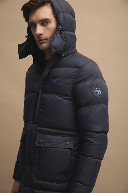 Çıkarılabilir Kapüşonlu Uzun Puffer Mont