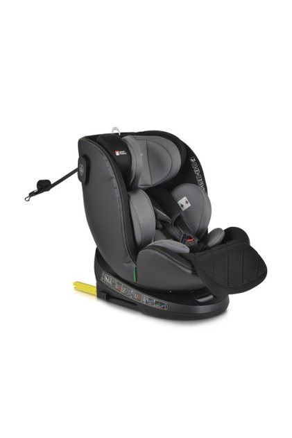 Въртящо се столче за кола ISOFIX с колелца на 360° i-Size, черно-сиво, 40–150 см