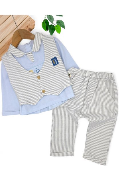 Baby Boy 6-9-12-18 Months 3 Piece Stylish Baby Set with Stripes and Vest