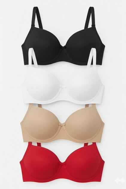 Set de sutien zilnic din 4 piese, fără umplutură, fără susținere, pentru femei