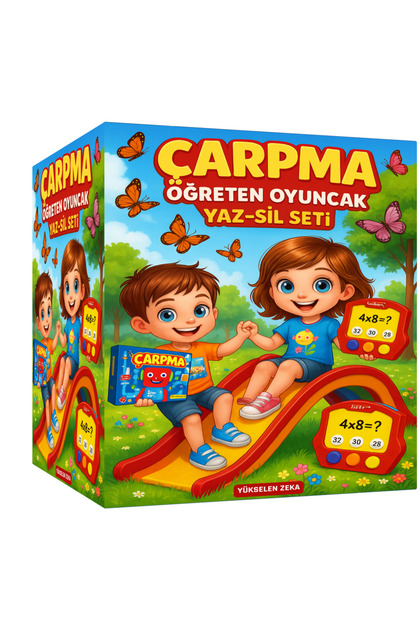 Enine Boyuna Eğitim Çarpma Öğreten Oyuncak YAZ-SİL Seti (2 Süper
