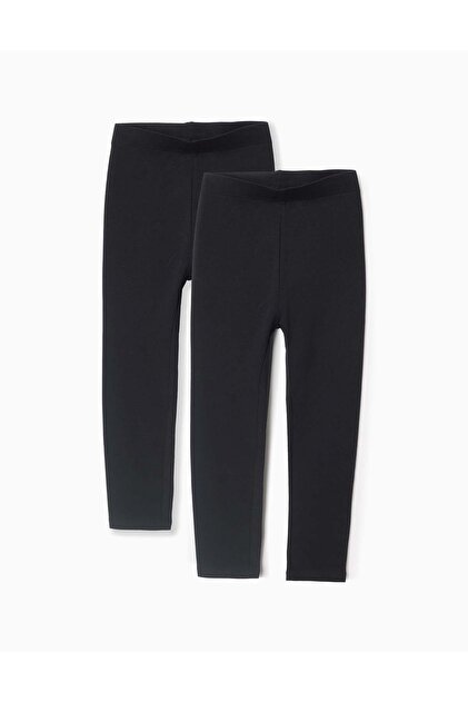 Pack of 2 Leggings for Girls, Black