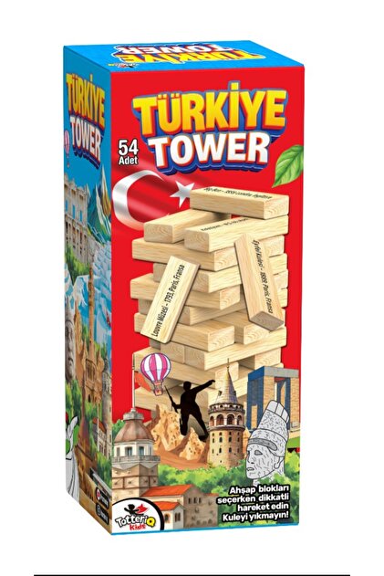 TOTTERİQ Türkiye tower Genel kültür denge oyunu 54 parça cezalı