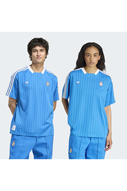 adidas Real Madrid Terrace Icons Unisex Mavi Tişört - JN3060