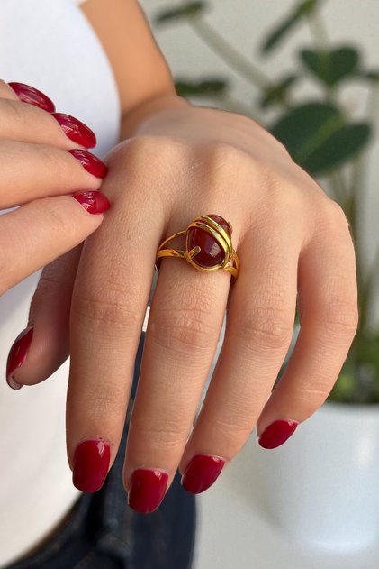 22 AYAR AKİK TAŞLI ÖZEL TASARIM ALTIN YÜZÜK