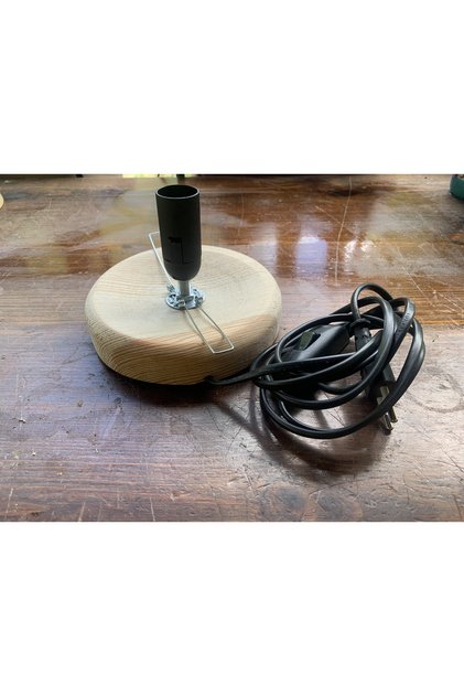 Su kabağı lamba altlığı Çam ağacından çap 14 cm vernik yoktur