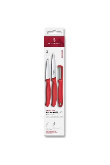 6.7111.33C1 Swiss Classic 3lü Bıçak ve Soyacak Set, Kırmızı
