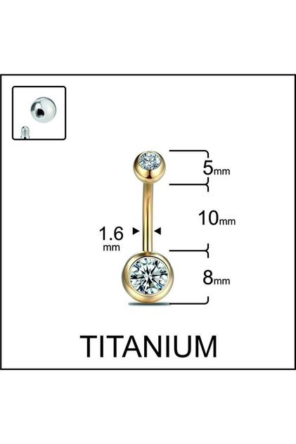 Yüksek Kalite G23 Titanium Çift Taşlı Titanyum Göbek Piercingi