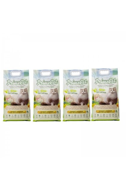 PrimeCat Tofu Clumping Cat Litter, Butter Popcorn Scent, 18 kg (4 Bags x 4.5 kg)
