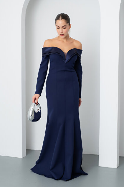 knee length dresses for ladies Formal Dress: 7053. Long Flowy Wedding Dress, Bateau Neckline, A-line main image 1