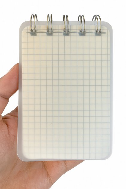 Mini Size 7.4X10.5Cm Spiral Wirebound Checkered Hand Notebook 100 Sheets A7 Notebook with Transparent Hard Cover