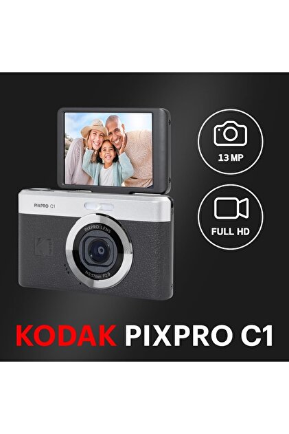 Kodak Pixpro C1 Ultra Kompakt Dijital Kamera | 13MP, 4X Zoom, 2.8